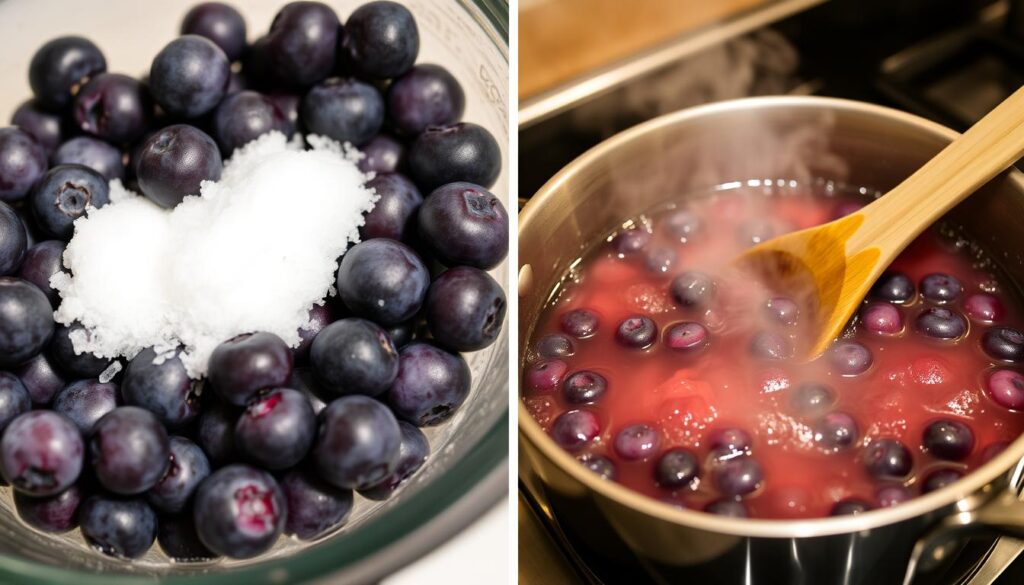 Blueberry Compote Cooking Process