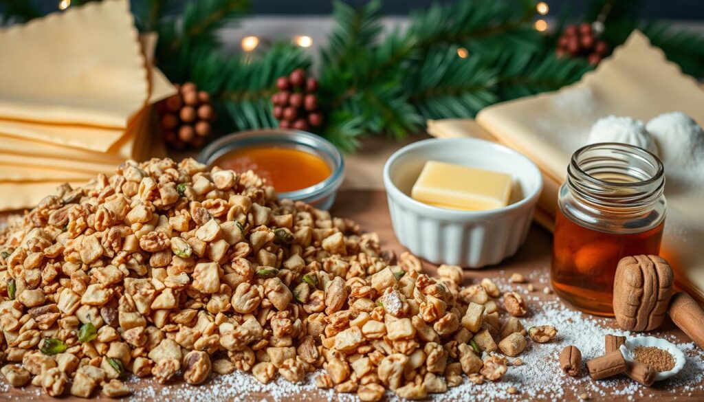 Christmas baklava ingredients