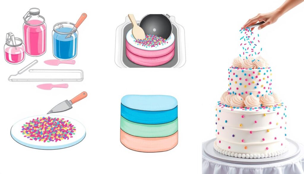 Gender Reveal Cake Preparation Steps