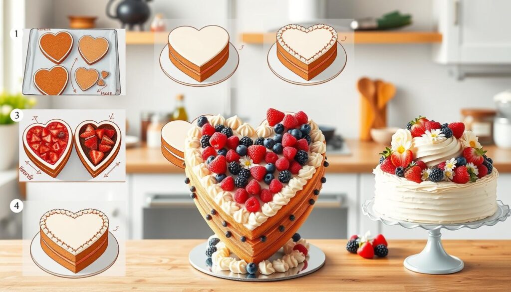 Heart Cake Assembly Technique